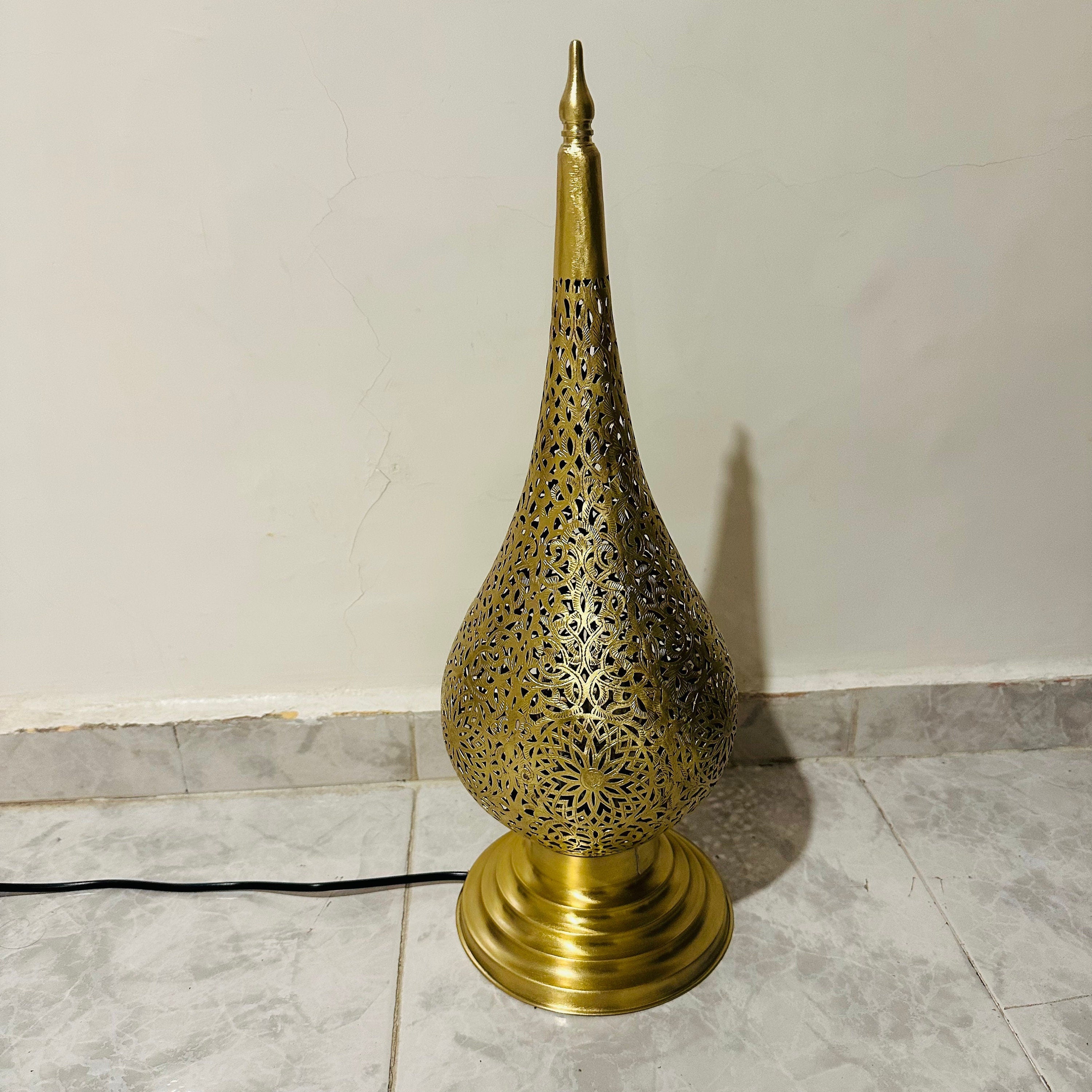 Handcrafted Moroccan Brass Floor Lamp