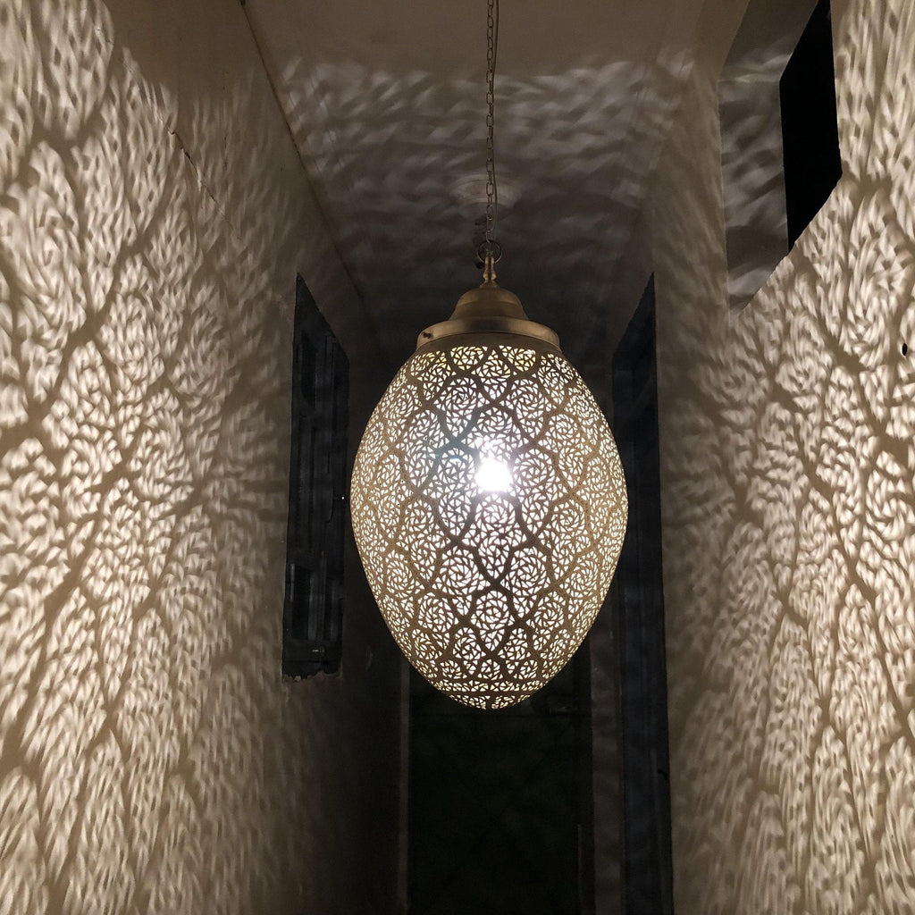 Elegant Moroccan Brass Ceiling Lamp – Handmade Pendant Fixture