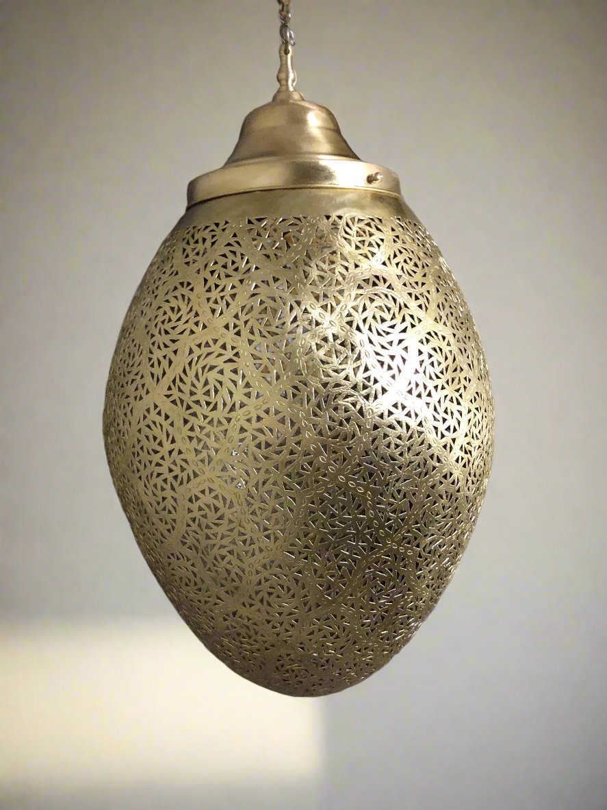 Elegant Moroccan Brass Ceiling Lamp – Handmade Pendant Fixture