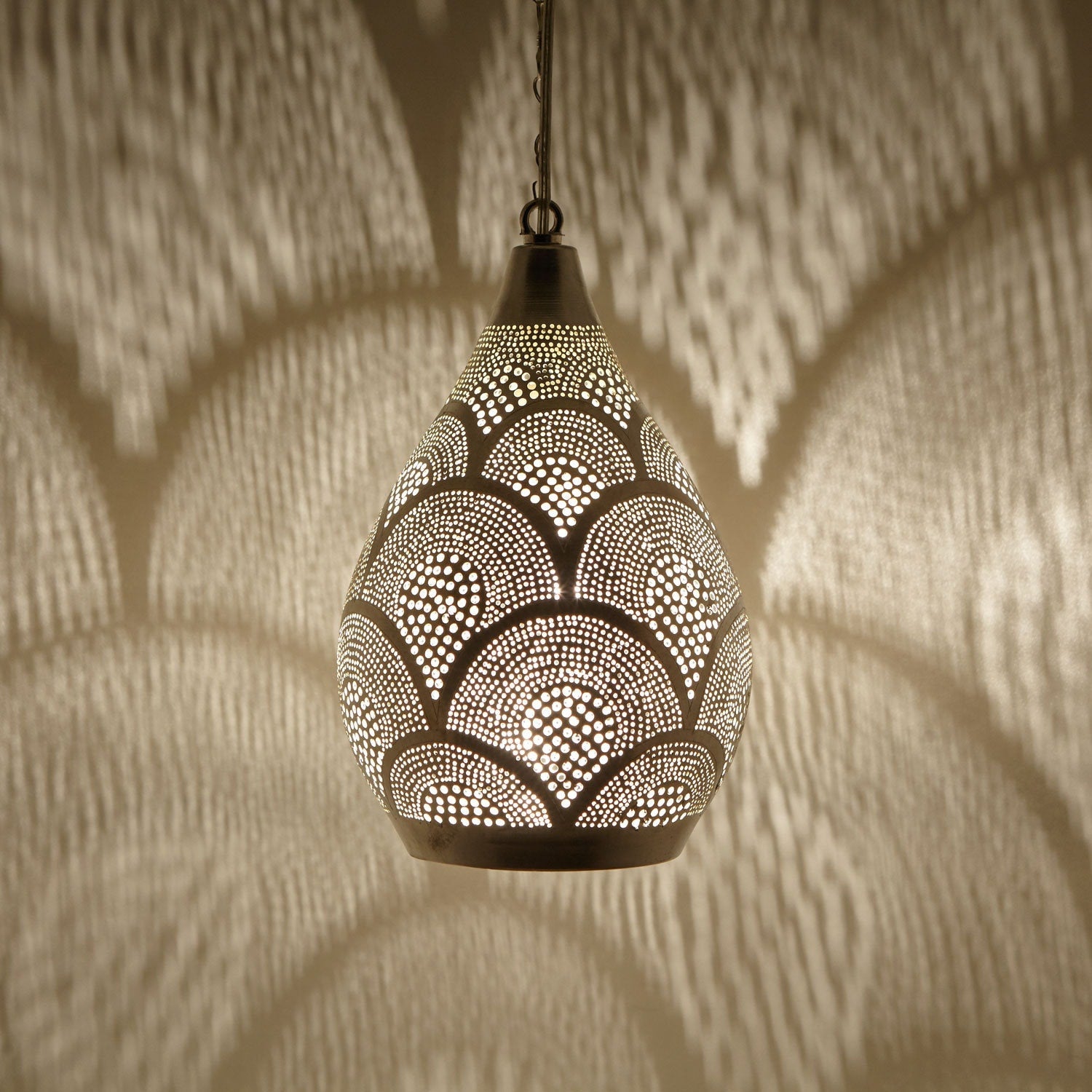 Handmade Brass Ceiling Lamp – Moroccan Pendant Light