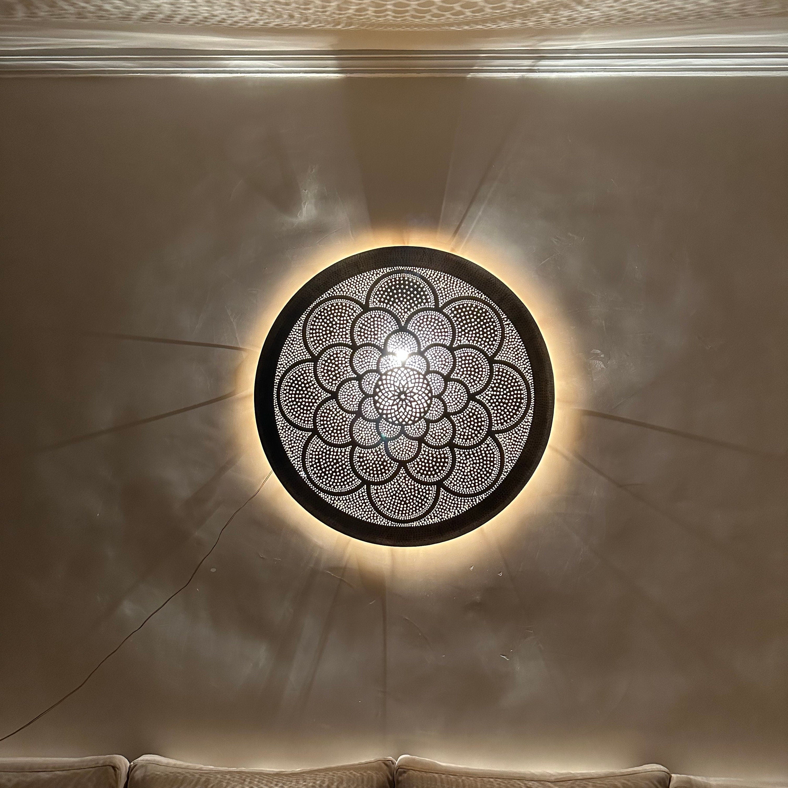 Elegant Moroccan Wall Lamp | Handcrafted Brass or Silver Sconce