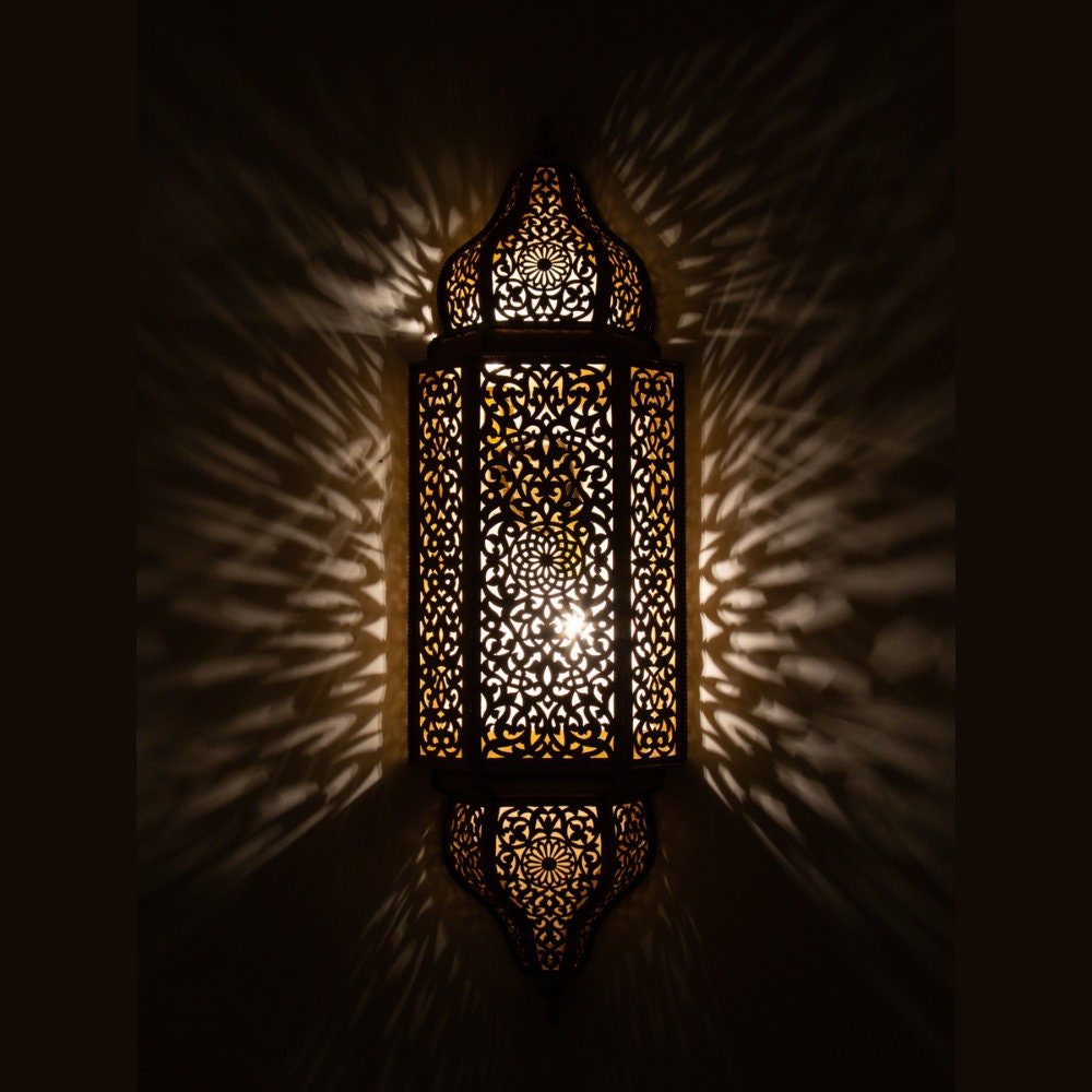 Handcrafted Moroccan Brass Wall Sconce