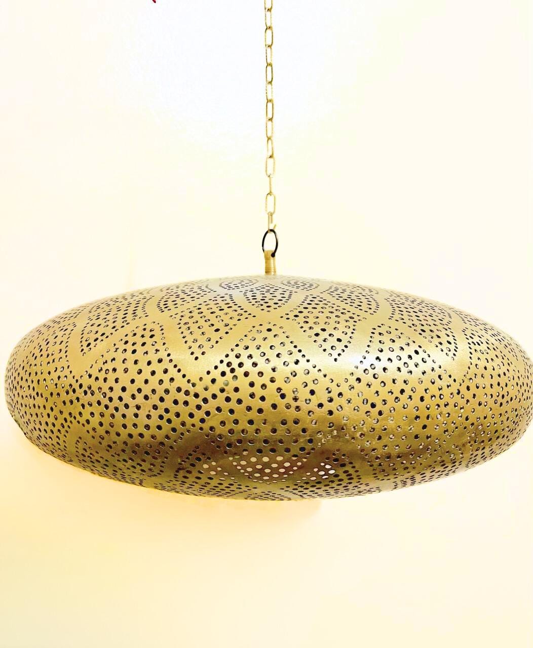 Handmade Brass Pendant Light – Moroccan Vintage Ceiling Lamp