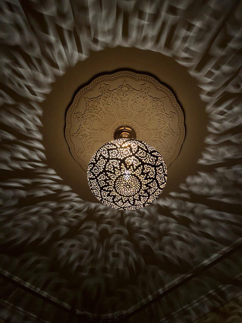 Brushed brass pendant light